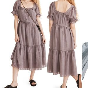Madewell Square Neck Tiered Dress